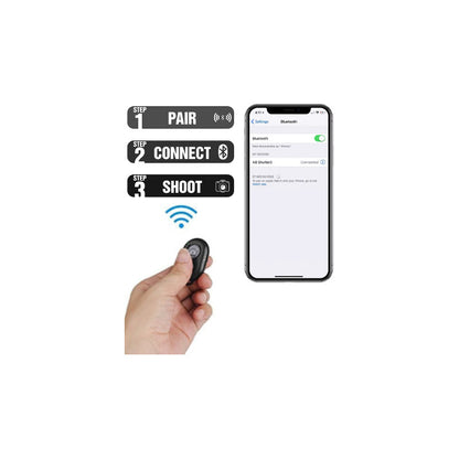 CONTROL REMOTO INALÁMBRICO BLUETOOTH CELULAR CÁMARA IOS 360 NEGRO