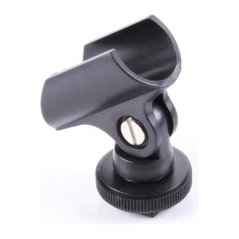 ADAPTADOR CLIP BASE MICRÓFONO ZAPATA CAMARA DSLR NEGRO