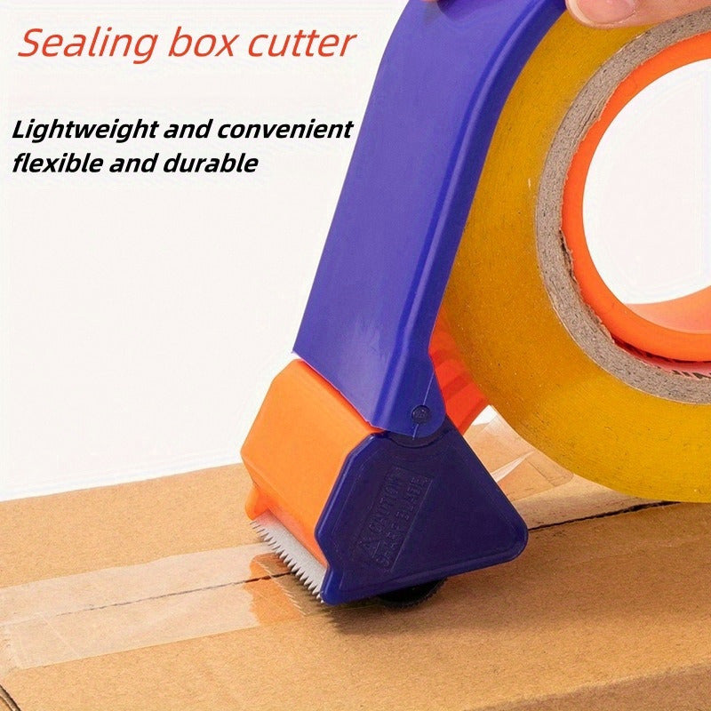 DISPENSADOR CORTADOR CINTA EMPAQUE LIGERO PORTATIL OFICINA NARANJA/AZUL