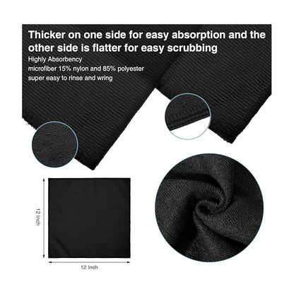 PAÑO TOALLA LIMPIEZA MULTIUSOS MICROFIBRA SUPERABSORBENTE NEGRO