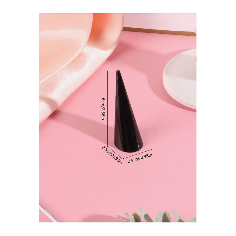 EXHIBIDOR ANILLOS FOTOGRAFÍA JOYERÍA ACRÍLICO NEGRO NEGRO