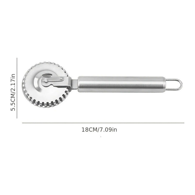 CORTADOR RUEDA PASTELERÍA ACERO INÓXIDABLE PANADERÍA PLATEADO