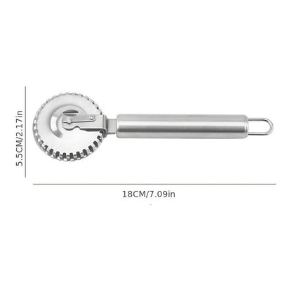 CORTADOR RUEDA PASTELERÍA ACERO INÓXIDABLE PANADERÍA PLATEADO