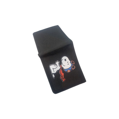 BILLETERA LONA SNOOPY NEGRA TARJETAS MONEDERO DINERO NEGRO LISO
