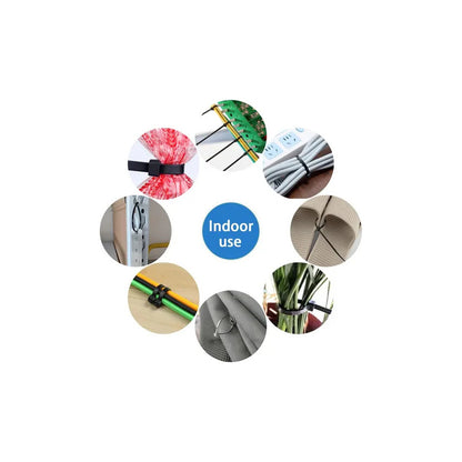 10X AMARRES NYLON ABRAZADERA PLÁSTICA SUJETACABLES 20CMS NEGRO