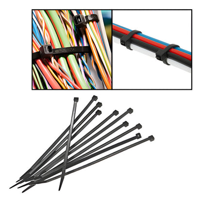 10X AMARRES NYLON ABRAZADERA PLÁSTICA SUJETACABLES 10CMS NEGRO