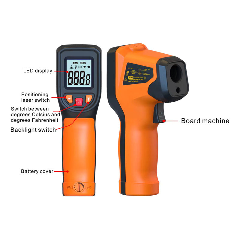 TERMOMETRO DIGITAL INFRARROJO INDUSTRIAL LASER -50° | 600°C