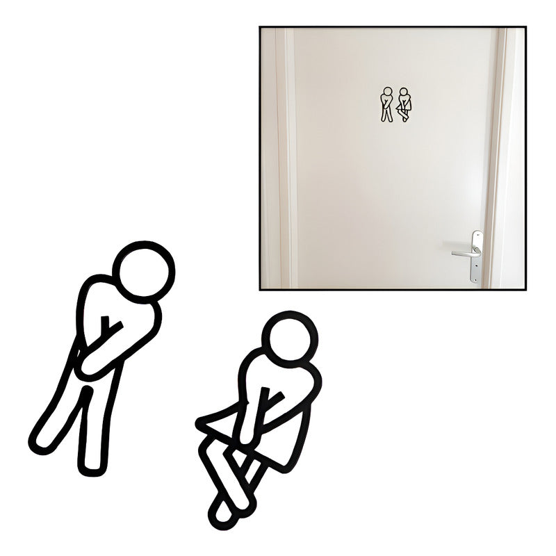 2 SEÑAL BAÑO DAMAS CABALLEROS RESTAURANTE BAR CAFETERÍA NEGRO