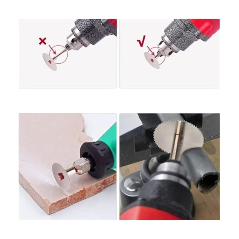 KIT 105 PCS CABEZALES PULIDO AMOLADORA MOTOTOOL MARQUETERÍA 12V 50 50 W