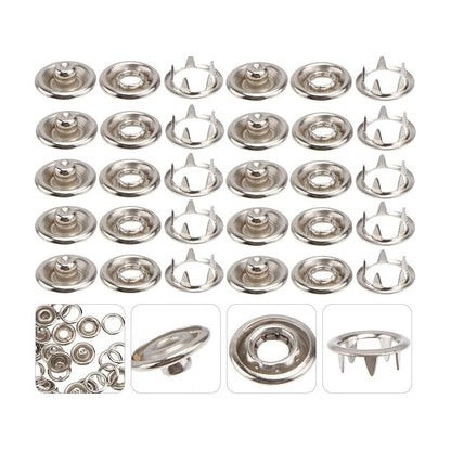 10X BOTONES PRESIÓN METÁLICOS 95MM ROPA JEAN BEBÉ MANUALIDAD PLATEADO BOTONES PRESION METAL