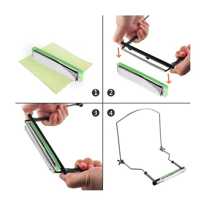 SOPORTE CUELLO ARMÓNICA DIATÓNICA 10CMS | 4 PULGADAS SOPORTE CUELLO NEGRO