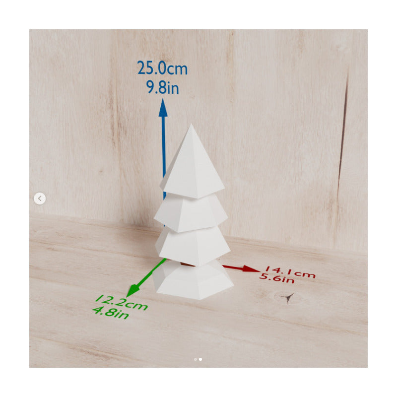 ARBOL NAVIDAD PAPERCRAFT ADORNO ECOLÓGICO PDF DIY DECORATIVO BLANCO
