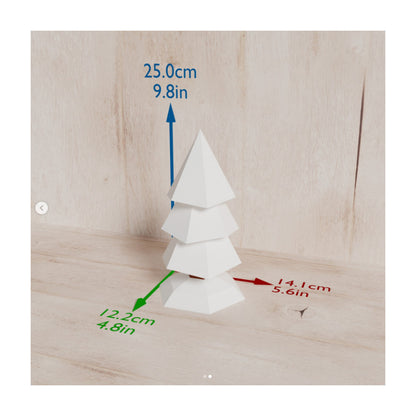 ARBOL NAVIDAD PAPERCRAFT ADORNO ECOLÓGICO PDF DIY DECORATIVO BLANCO