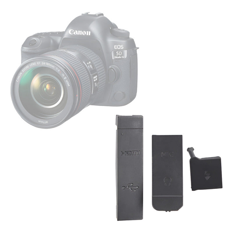 TAPA COBERTOR GOMA CAUCHO CONEXIONES CANON 5D MARK 4 NEGRO