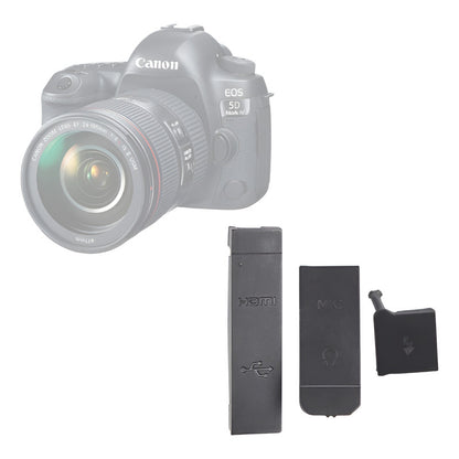 TAPA COBERTOR GOMA CAUCHO CONEXIONES CANON 5D MARK 4 NEGRO