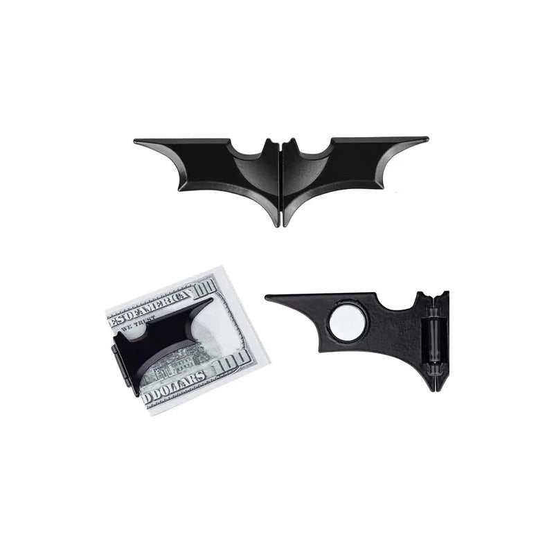 PINZA CLIP SUJETA BILLETES LOGO BATMAN PLEGABLE NEGRO LISO