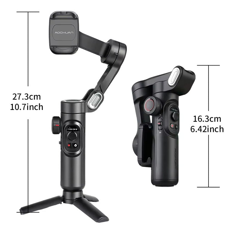 GIMBAL AOCHUAN SMART XE SEGUIMIENTO AI 3 EJES CELULAR NEGRO