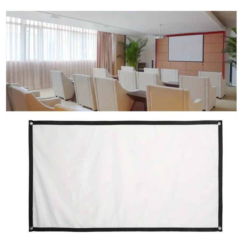 PANTALLA TELÓN PROYECTOR VIDEO BEAM PELICULA JUEGOS 130X75