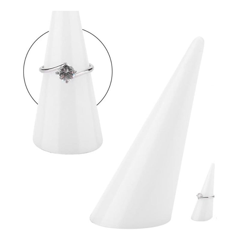 EXHIBIDOR ANILLOS FOTOGRAFÍA JOYERÍA ACRÍLICO BLANCO BLANCO