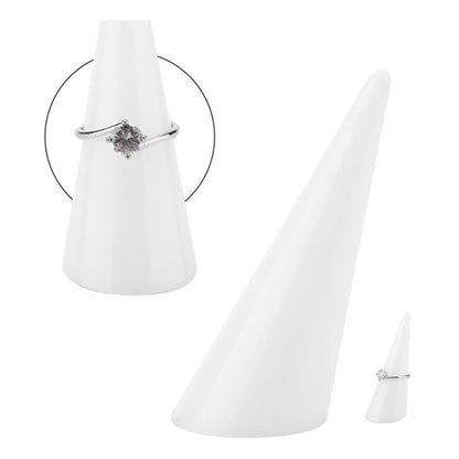 EXHIBIDOR ANILLOS FOTOGRAFÍA JOYERÍA ACRÍLICO BLANCO BLANCO