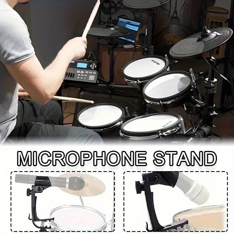 BASE SOPORTE MICRÓFONO BATERÍA ANILLO ARO REDOBLANTE TOM NEGRO