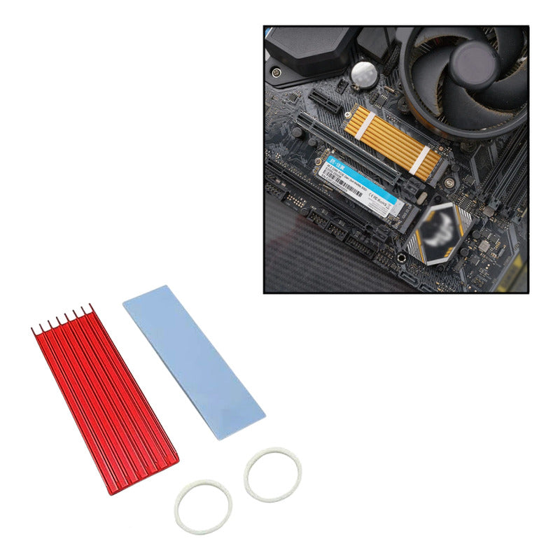 DISIPADOR RAM SO-DIMM Y SSD M.2 NVME LAPTOP PORTÁTIL ROJO