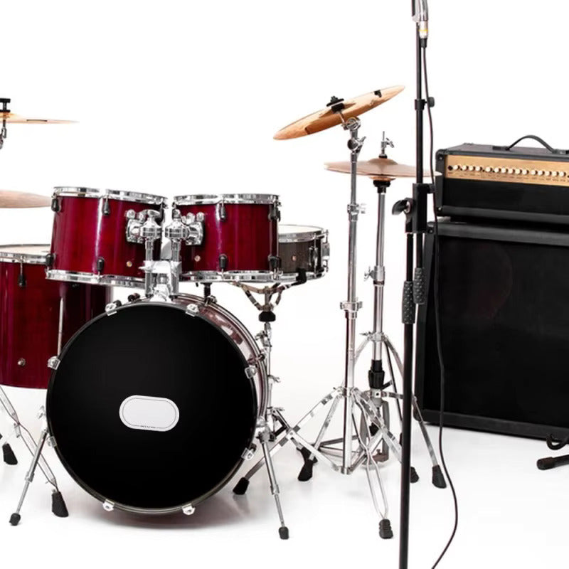 PARCHE DOBLE BOMBO PEDAL BATERÍA ACÚSTICA REDUCTOR SONIDO BLANCO