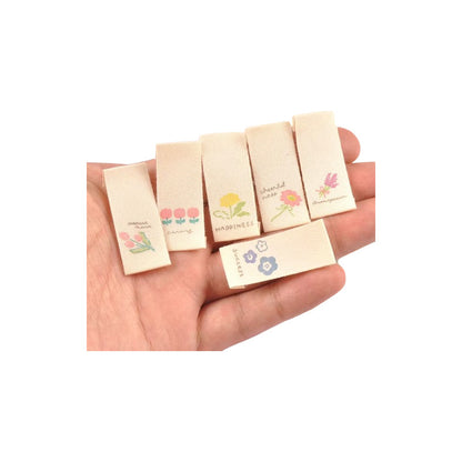 10X ETIQUETA TELA ROPA SASTRERÍA MODA DISEÑOS FLORALES