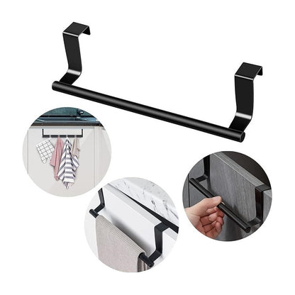 SOPORTE ACERO INOXIDABLE ORGANIZADOR TOALLAS GABINETE PUERTA NEGRO