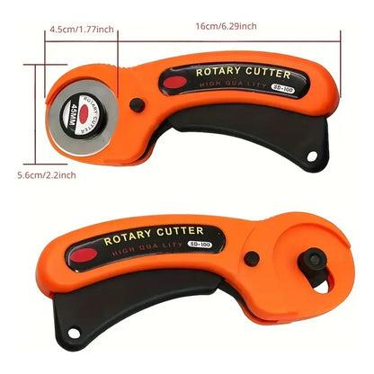 CORTADOR ROTATIVO 45MM SASTRERÍA COSTURA TELA ROPA BRICOLAJE NARANJA N/A