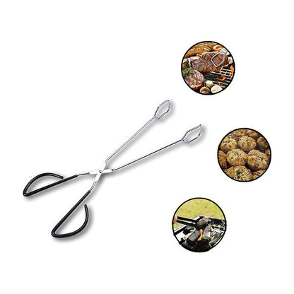 PINZAS EXTRALARGAS BBQ CARBON ACERO INOXIDABLE 30CMS PLATEADO