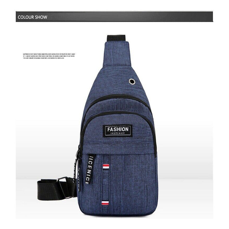 MALETIN LIGERO IMPERMEABLE CORREA AJUSTABLE VIAJE MALETA AZUL MARINO LISA