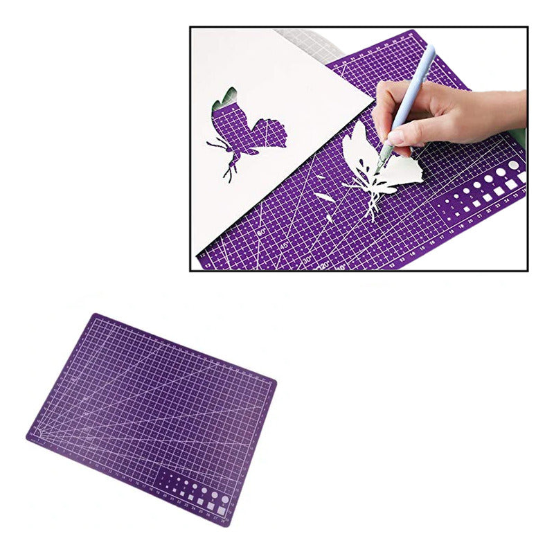 TAPETE CORTE A4 PAPEL MANUALIDADES BISUTERÍA ALFOMBRILLA VIOLETA OSCURO