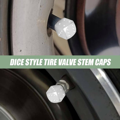 JUEGO TAPA VÁLVULA AIRE NEUMÁTICO LLANTA DADOS ALUMINIO