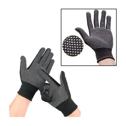 GUANTES NYLON PUNTOS PVC ANTIDESLIZANTES NEGROS TRABAJO NEGRO