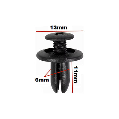 10X PIN CLIP PLÁSTICO AJUSTE 13X11X6MM CARRO TABLERO