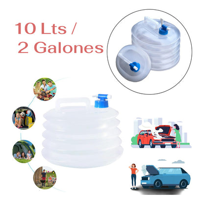 CONTENEDOR PLEGABLE AGUA CAMPING PASEO PESCA GASOLINA 10 LTS