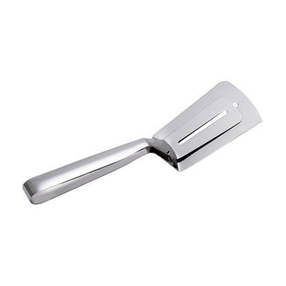 ESPÁTULA DOBLE PINZA COCINA CARNE BISTEC ACERO INOXIDABLE PLATEADO