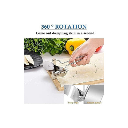 RODILLO CORTADOR EMPANADAS ACERO INOXIDABLE REPOSTERÍA COCIN PLATEADO