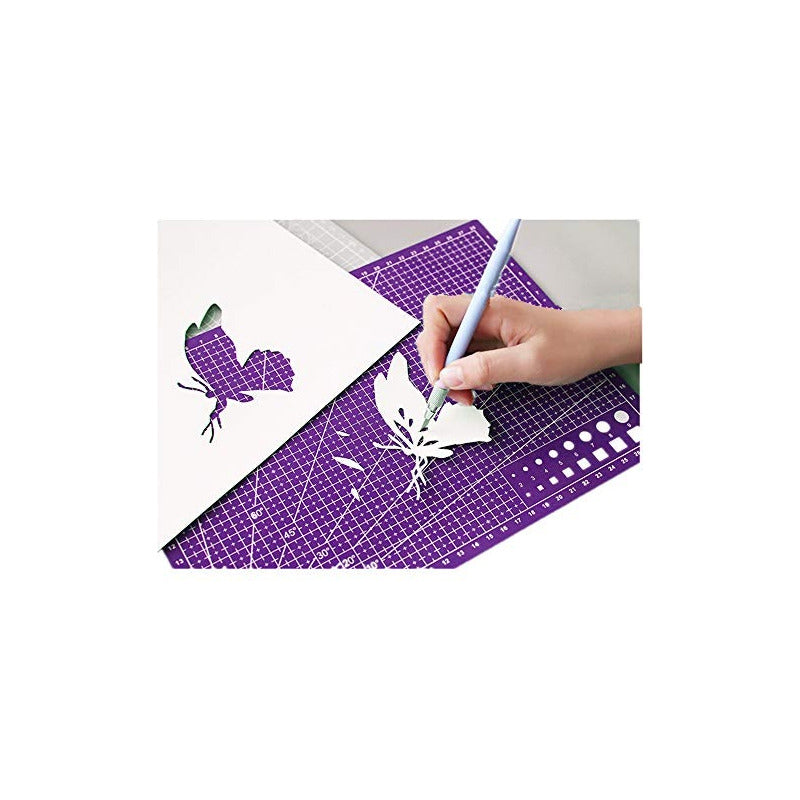 TAPETE CORTE A4 PAPEL MANUALIDADES BISUTERÍA ALFOMBRILLA VIOLETA OSCURO