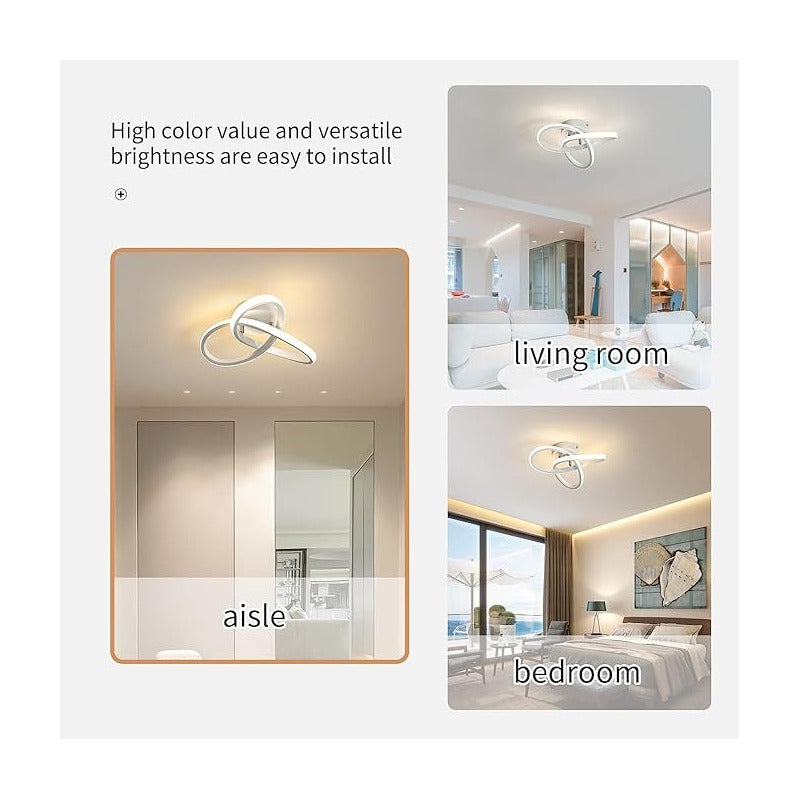 LAMPARA TECHO LUZ LED TIPO TREBOL 25W MARCO BLANCO SALA 110/220V BLANCO