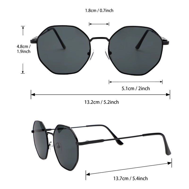 GAFAS SOL POLICARBONATO POLARIZADO REDONDAS FASHION ESTILO REDONDO NEGRO NEGRO NEGRO