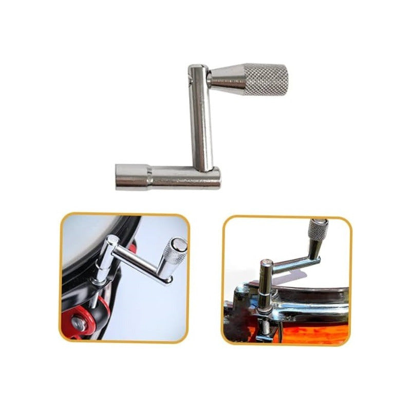 LLAVE AFINACIÓN UNIVERSAL BATERÍA ACÚSTICA REDOBLANTE CAJA PLATEADO