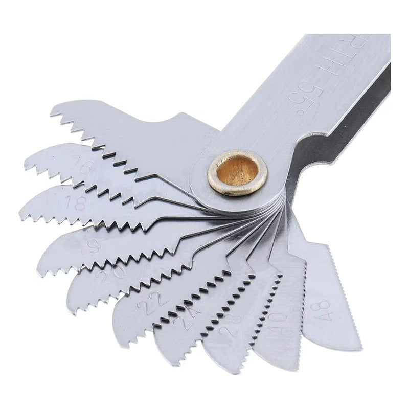 MEDIDOR CALIBRADOR ROSCA TORNILLO TORNO 20 CUCHILLAS 55°