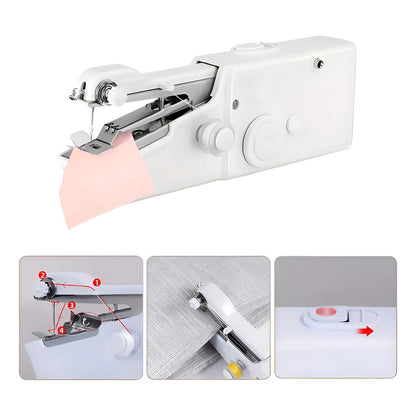 MÁQUINA COSER PORTATIL COMPACTA BATERÍA AAA SASTRERÍA BLANCO 6V