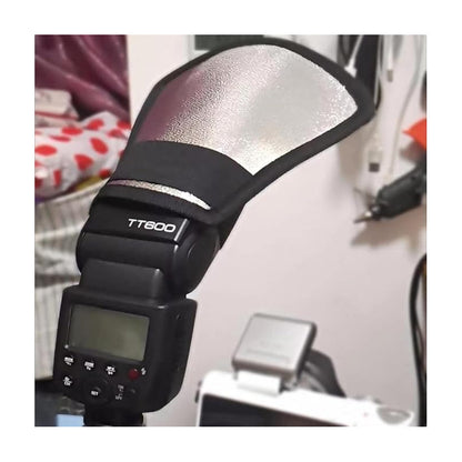 DIFUSOR FLASH DOBLE FAZ PLATEADO BLANCO CANON NIKON SONY