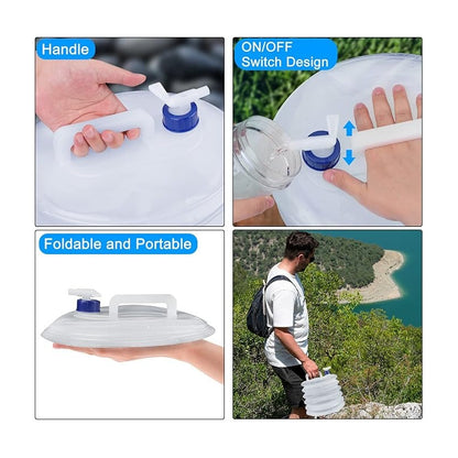 CONTENEDOR PLEGABLE AGUA CAMPING PASEO PESCA GASOLINA 5 LTS