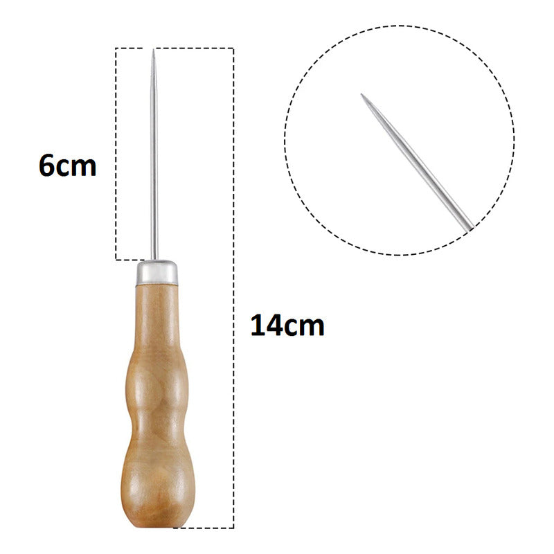 2X PUZÓN HERRAMIENTA MARROQUINERÍA CUERO 14.5 CM