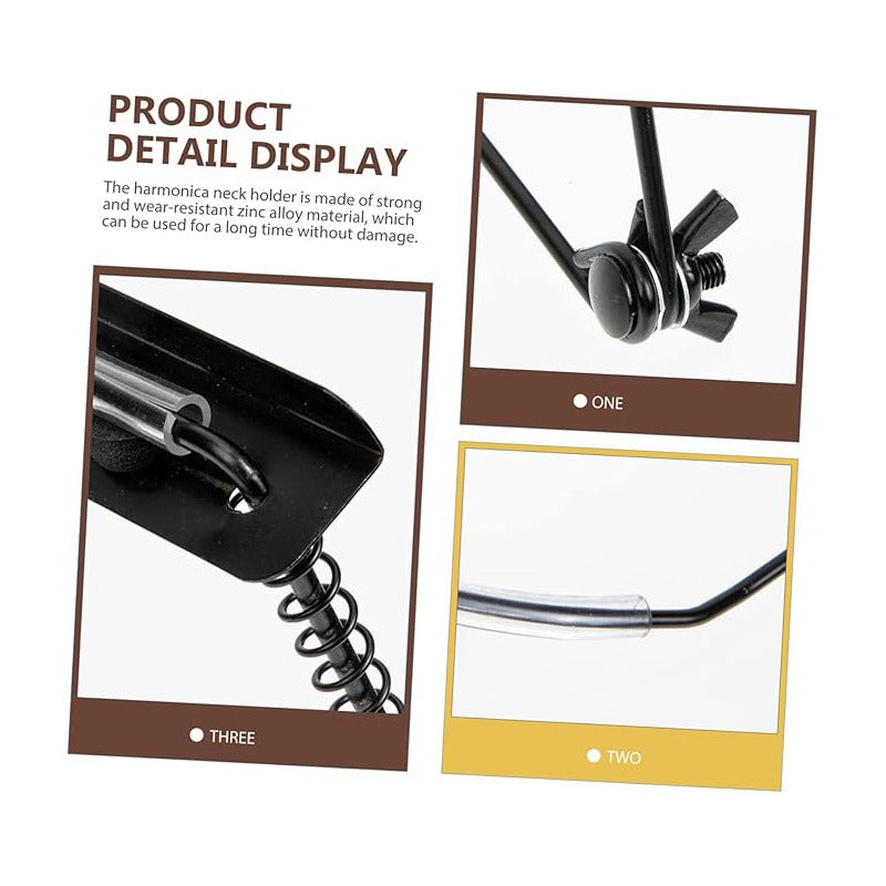 SOPORTE CUELLO ARMÓNICA CROMÁTICA 19CMS | 7.5 PULGADAS SOPORTE CUELLO NEGRO