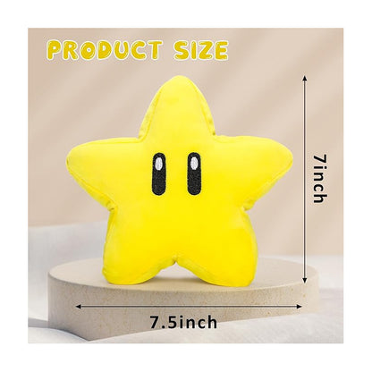 ALMOHADA PELUCHE SUPER STAR MARIO BROS NIÑO NIÑA JUGUETE AMARILLO